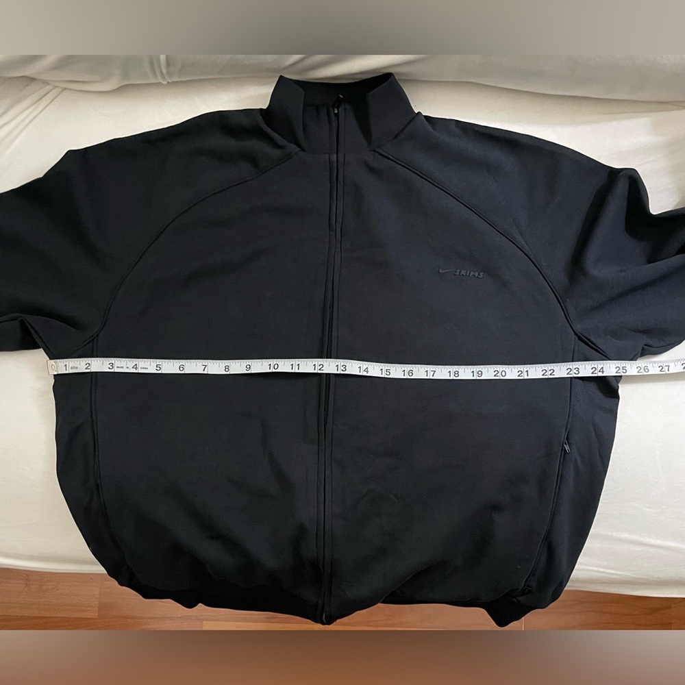 NikeSkims Matte Tricot Oversized Track Jacket Full Zip, Obsidian Black Size S - Picture 13 of 16
